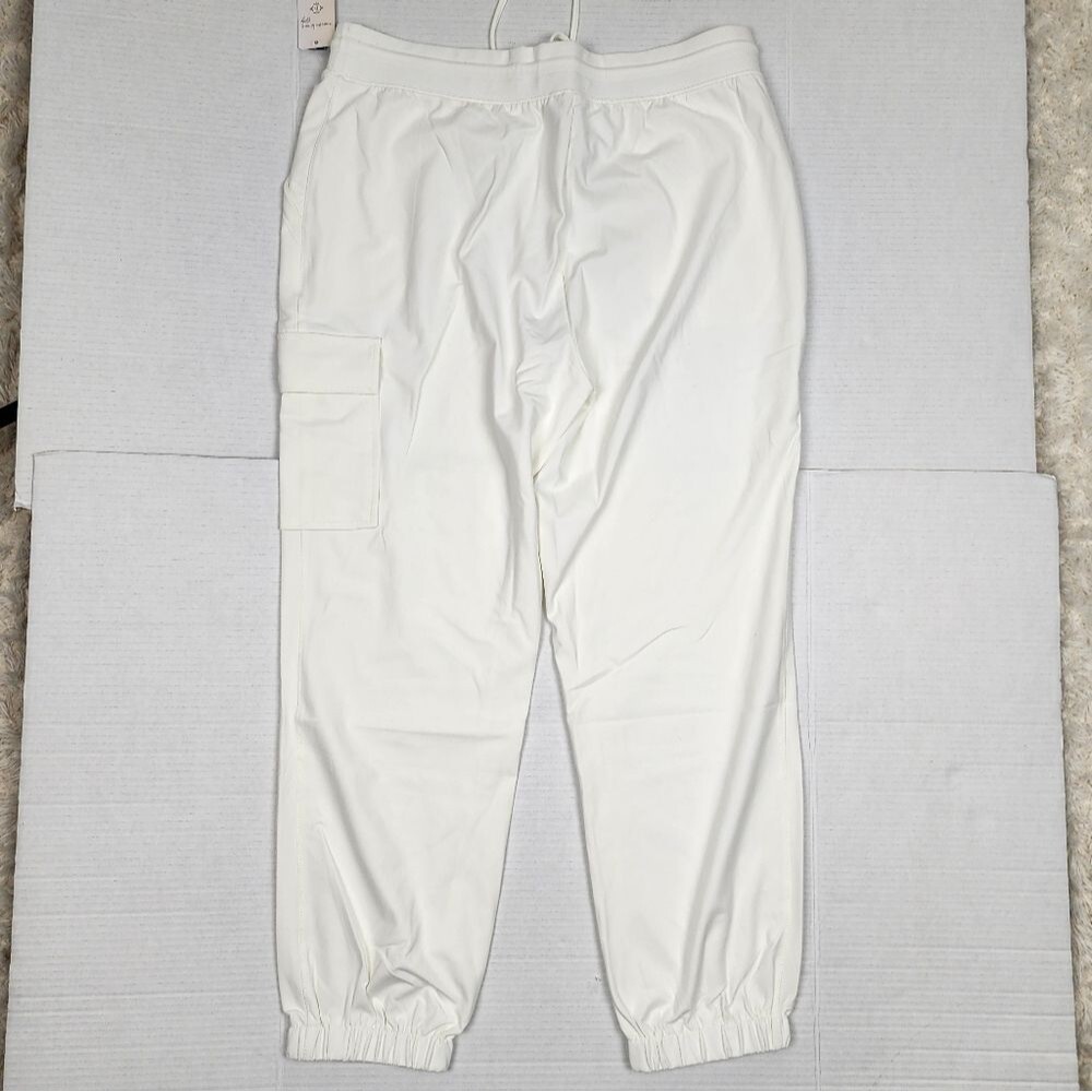 Nanette Lepore Play Ivory Cargo Joggers L NWT Soft Traveler Track Pants Neutral - Picture 4 of 15